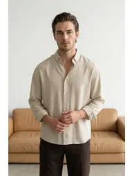 Cream Regular Men's Shirt