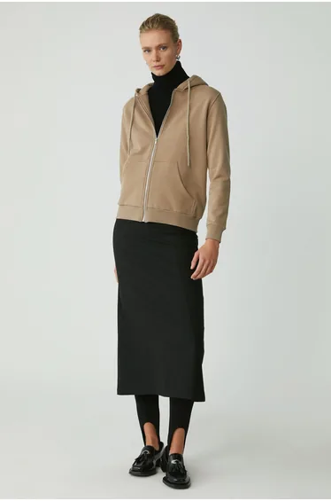 Cherısh Women's Soft, Thick Fabric Hooded, Zippered Comfort Fit Mink Sweatshirt with Fleece Inside