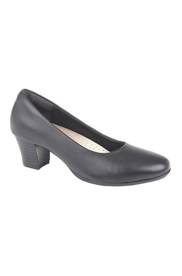 Mod Comfys Womens/Ladies Leather Heel Court Shoes - Black