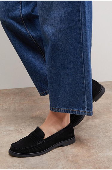 Beth Suede Grandad Penny Loafers