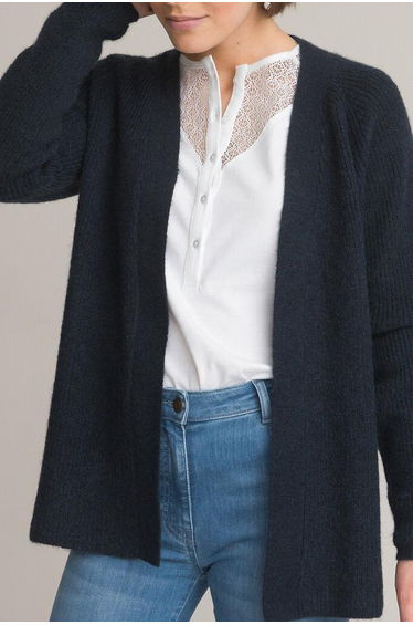 Recycled Open Cardigan in Chunky Knit