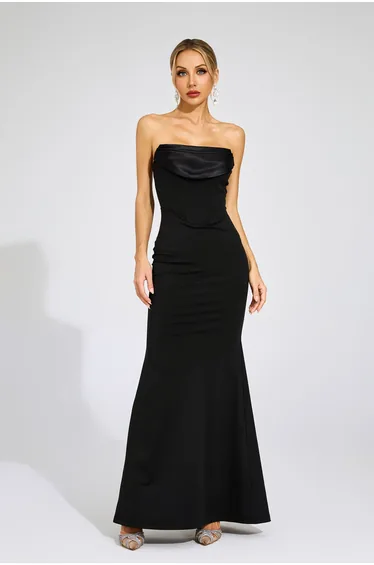 Woolf Black Off Shoulder Bandage Dress