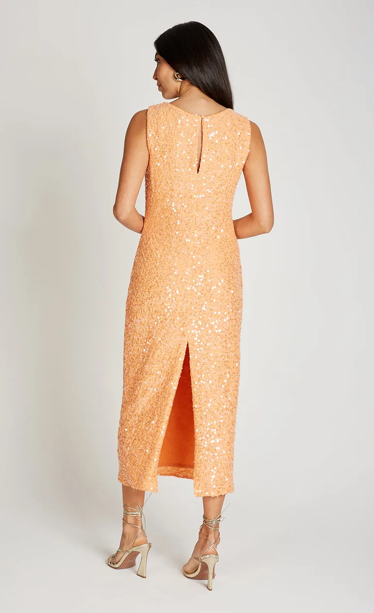 orange midaxi dress Wednesday's Girl - V Neck Midaxi Dress - Women - Polyester - 2XS