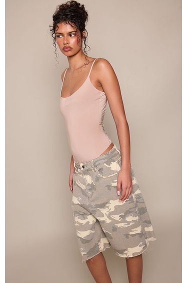 Nude Slinky Back Strap Detail Bodysuit