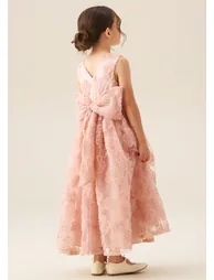 Louise Blush Embellished Bow Back Dress - 1