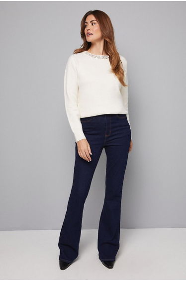 Embellished Neck Trim Jumper
