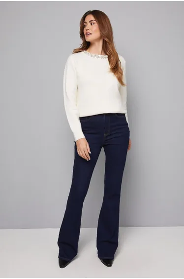 Embellished Neck Trim Jumper
