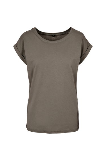 New Morning Studios Womens/Ladies Extended Shoulder Regular T-Shirt - Pale Olive