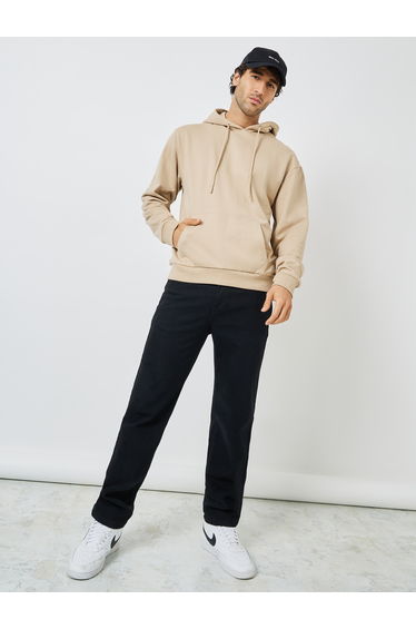 Relaxed Fit Fleece Hoodie with Kangaroo Pocket
