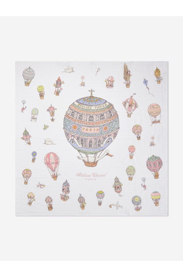 Baby Hot Air Balloons Swaddle in White