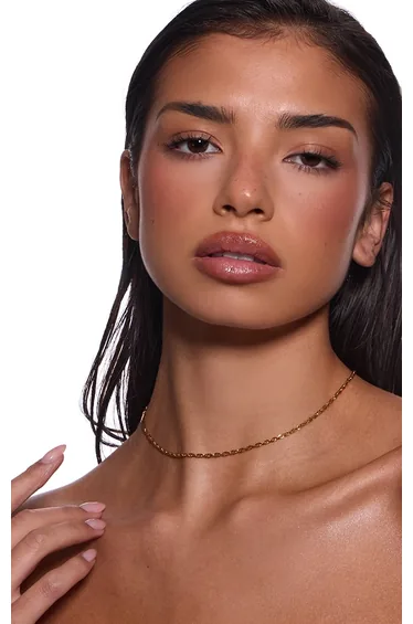 Gold Water Resistant Twist Link Necklace