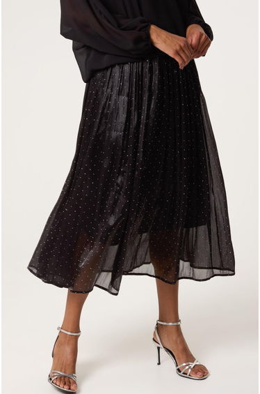 Shimmery Stud Detailed Tulle Skirt
