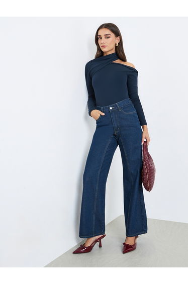 Women High Rise Wide Leg Jeans