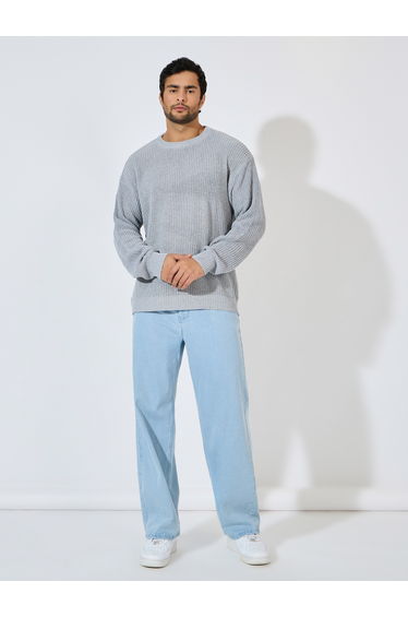 Textured Knit Oversized Sweater