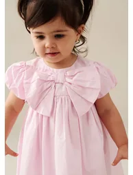 Rosie Bow Puff Sleeve Scalloped Dress And Bloomer - 2