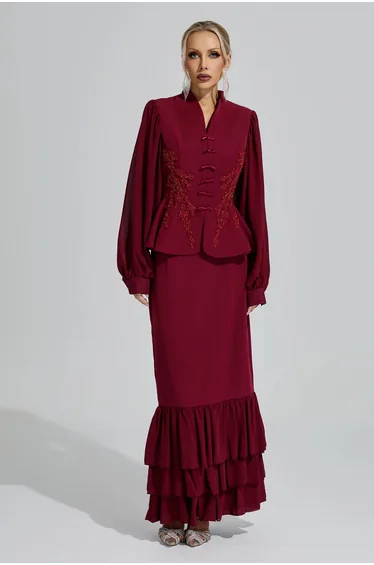 Hera Red Fishtail Two Piece Set