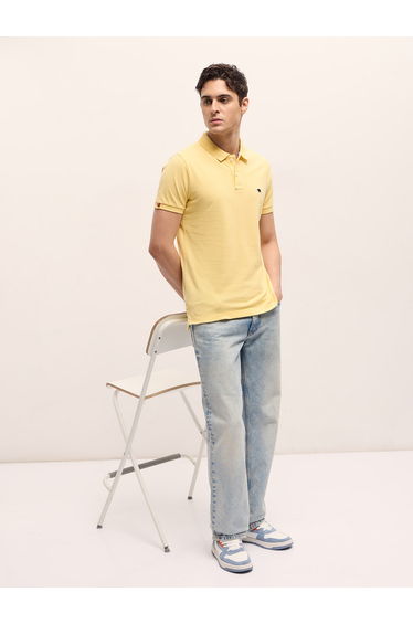 Men Cotton Solid Regular Fit Polo