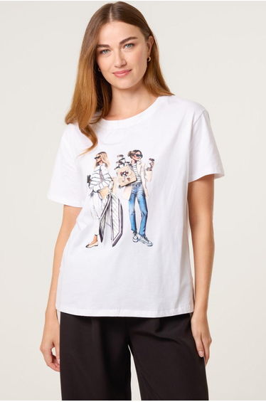 Stylish Graphic Illustration T-Shirt