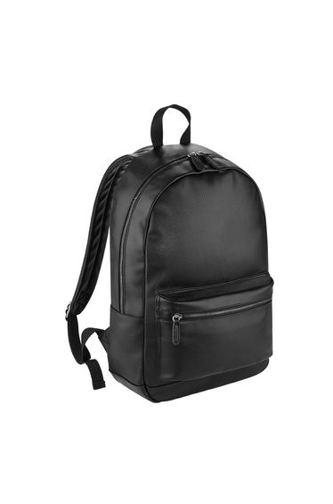 Bagbase Unisex Adult Faux Leather Backpack - Black