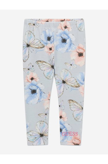 Guess Girls Butterfly Collage Leggings in Blue