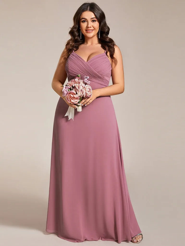 Plus Size A-Line Sleeveless Evening Dress