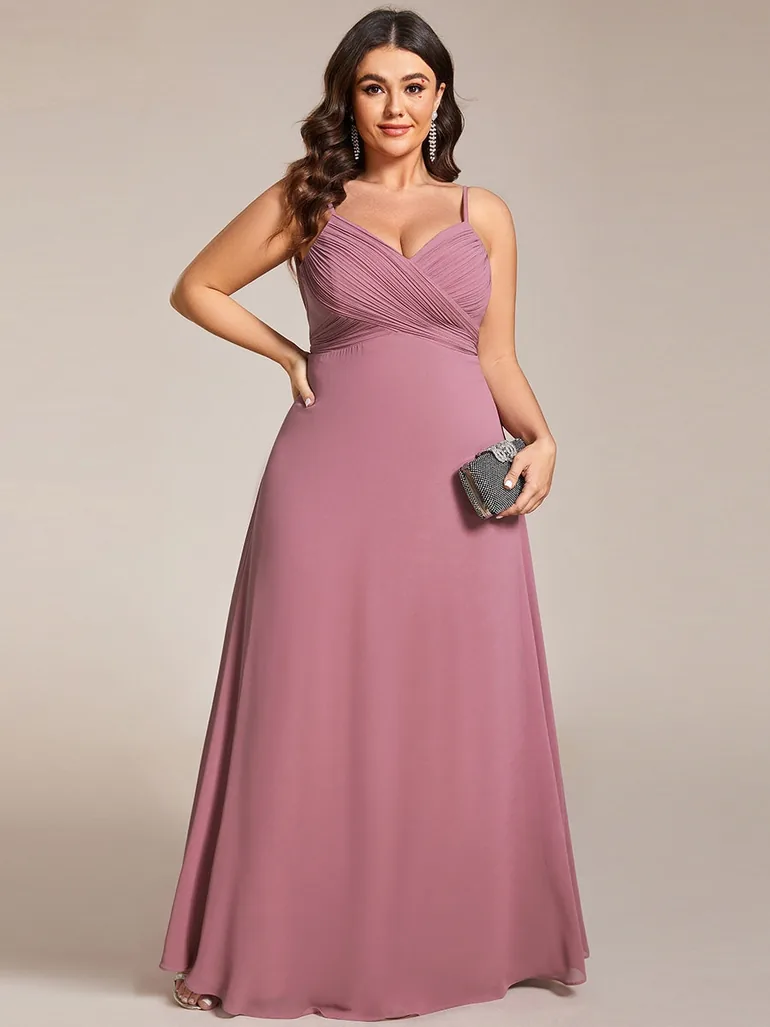 Plus Size A-Line Sleeveless Evening Dress - 4