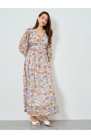 Multi Floral Print Maxi Dress