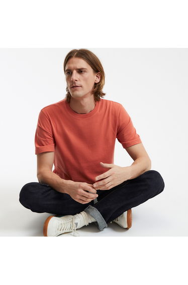 Organic Cotton T-Shirt with Crew Neck and Short Sleeves