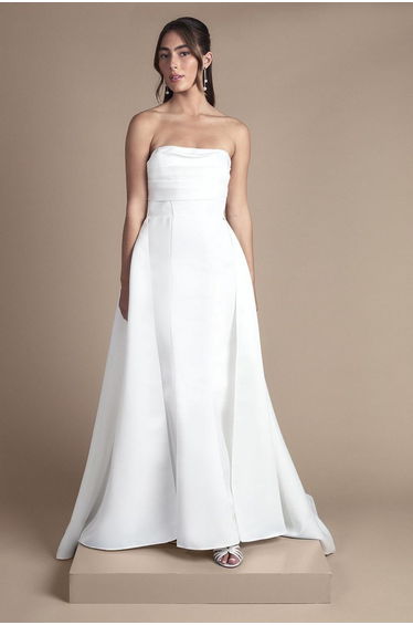 Bandeau corset A Line Satin Wedding Dress