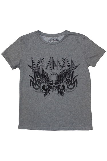 Def Leppard Womens/Ladies Tribal Skull T-Shirt - Grey
