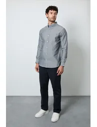 Dark Grey Oxford Long Sleeve Shirt