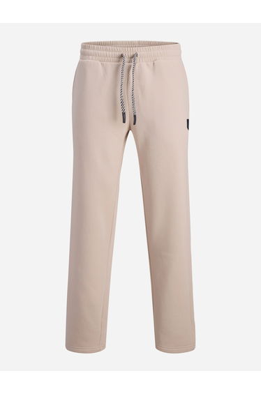 Cream Cotton Blend Solid Joggers