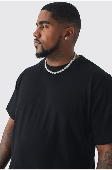 Plus Longline Fit T-shirt - black