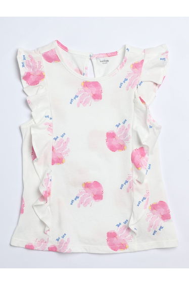 Girls' Printed Top and Shorts Set