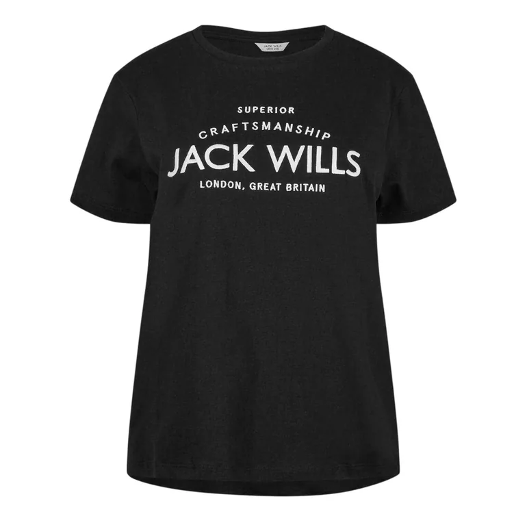 Jack Wills Womens/Ladies Forstal Boyfriend T-Shirt - Black