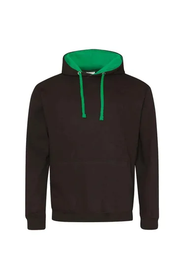 Awdis Womens/Ladies Varsity Hoodie - Jet Black/Kelly Green