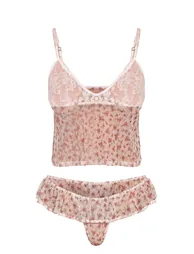 Cream Ditsy Floral Lace Bust Flowy Pyjama Cami & Frill Short - 3