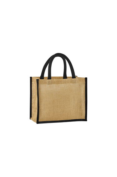 Westford Mill Starched Jute Midi Tote Bag - Natural/Black