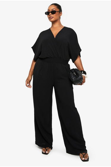 PLUS BLOUSON SLEEVE WIDE LEG JUMPSUIT