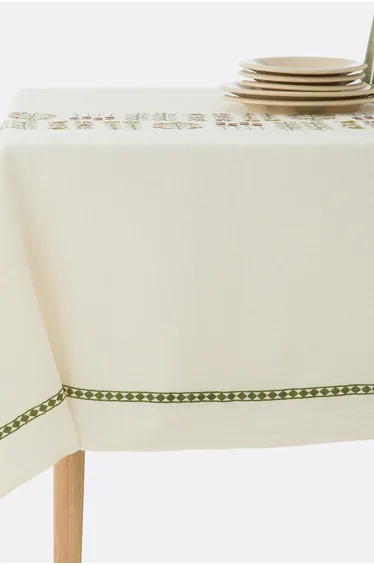 Anselme Printed Tablecloth in Cotton Muslin