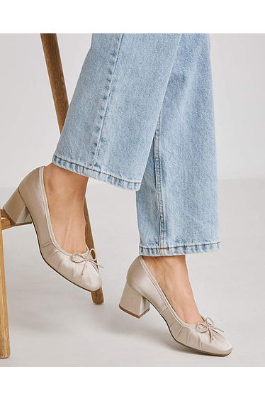 Block Heel Ballerina Shoes Wide