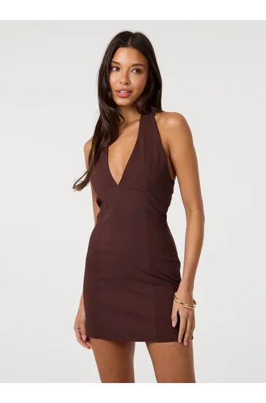 Bengaline Halter Mini Dress