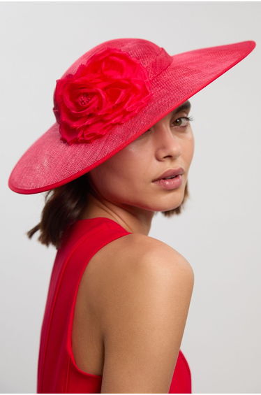 Grosgrain Trim Large Disc Flower Fascinator