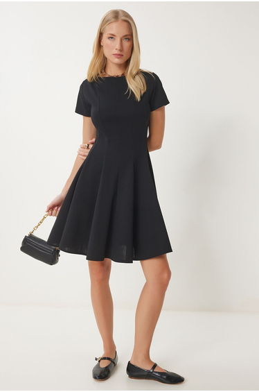 Women's Black Godeli Mini Woven Dress