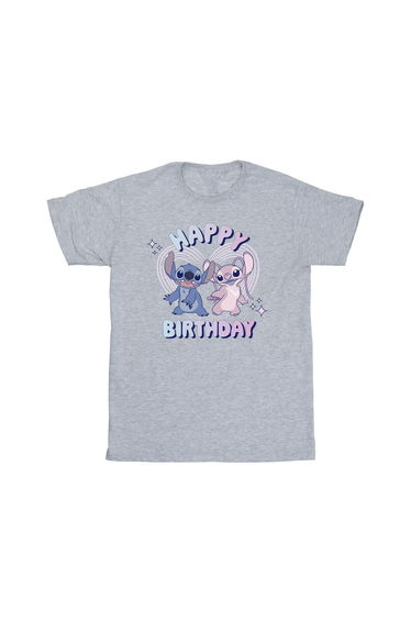 Lilo & Stitch Girls Happy Birthday T-Shirt - Sport Grey