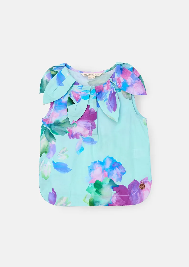 Darcy Mint Petal Collar Top - 2