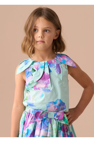 Darcy Mint Petal Collar Top