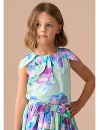 Darcy Mint Petal Collar Top