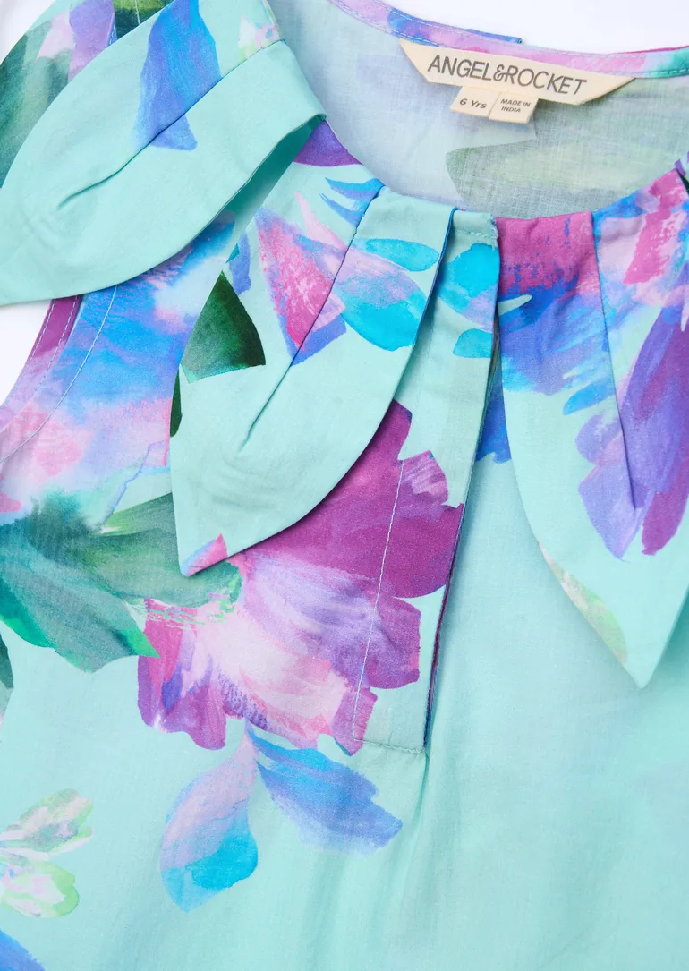 Darcy Mint Petal Collar Top - 4