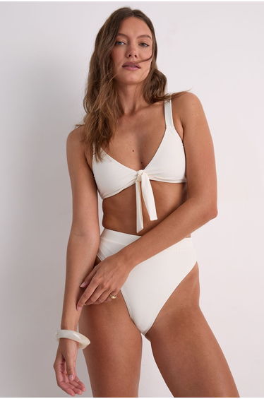 Tie Front High Leg Bikini Set